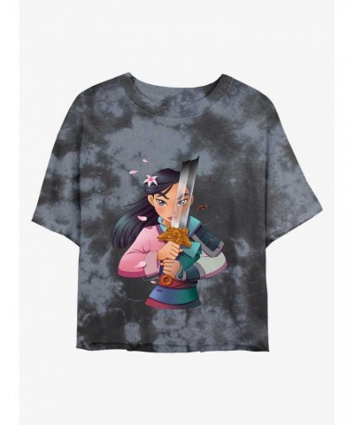 Disney Mulan Warrior Princess Tie-Dye Girls Crop T-Shirt $13.58 T-Shirts