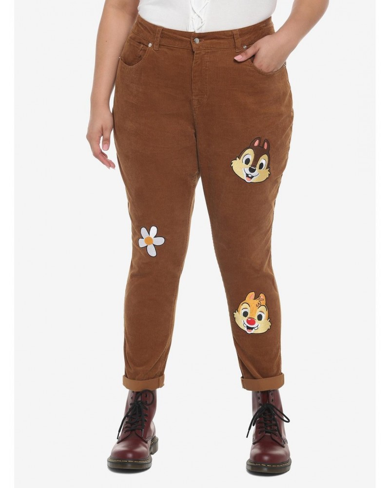Disney Chip 'N' Dale Embroidered Corduroy Mom Jeans Plus Size $27.55 Jeans