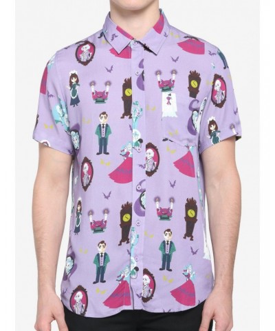 Our Universe Disney The Haunted Mansion Characters Woven Button-Up $17.96 Button-Up