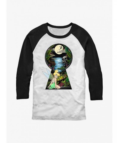 Disney Tinker Bell Keyhole To Neverland Raglan T-Shirt $13.29 T-Shirts