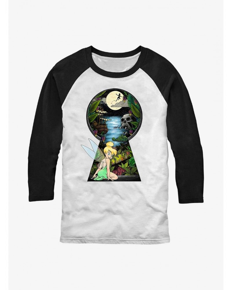Disney Tinker Bell Keyhole To Neverland Raglan T-Shirt $13.29 T-Shirts