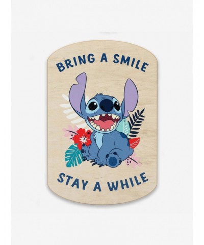 Disney Lilo & Stitch Bring A Smile Stay A While Wood Wall Decor $8.22 Décor