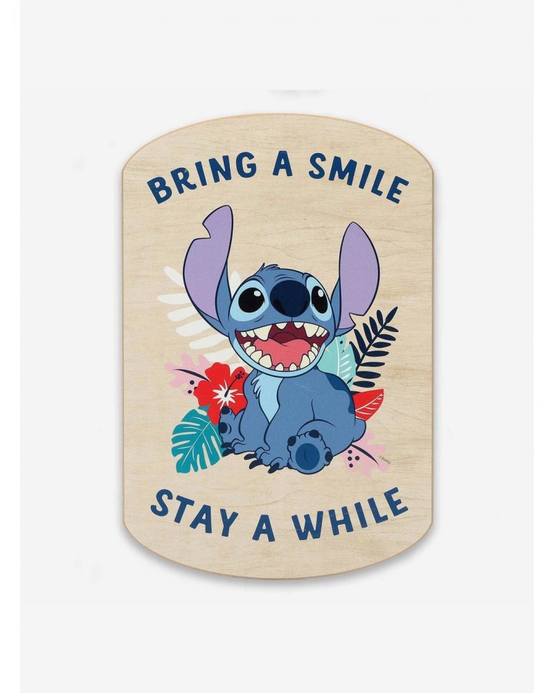 Disney Lilo & Stitch Bring A Smile Stay A While Wood Wall Decor $8.22 Décor