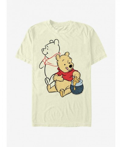Disney Winnie The Pooh Pooh Line Art T-Shirt $9.56 T-Shirts