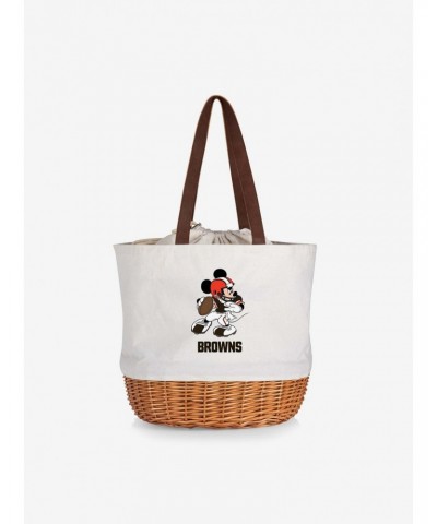 Disney Mickey Mouse NFL Cleveland Browns Canvas Willow Basket Tote $27.26 Totes