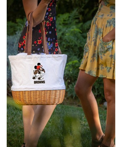 Disney Mickey Mouse NFL Cleveland Browns Canvas Willow Basket Tote $27.26 Totes