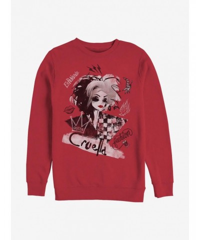 Disney Cruella Artsy Cruella Crew Sweatshirt $15.13 Sweatshirts
