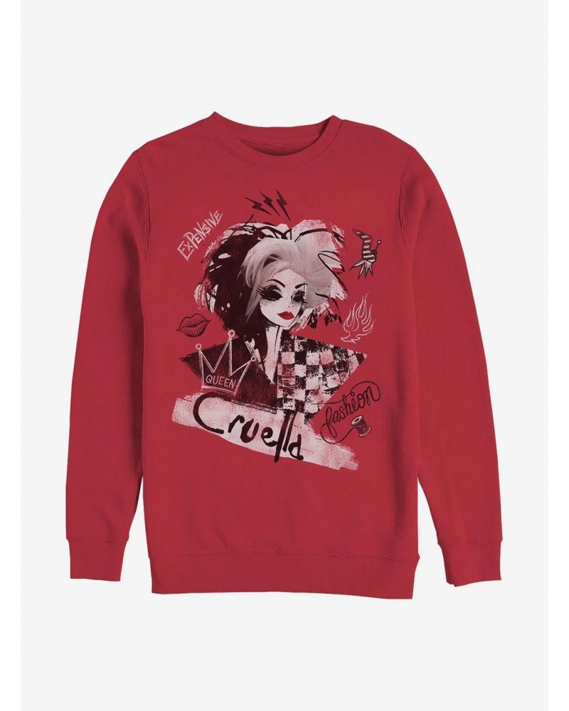 Disney Cruella Artsy Cruella Crew Sweatshirt $15.13 Sweatshirts