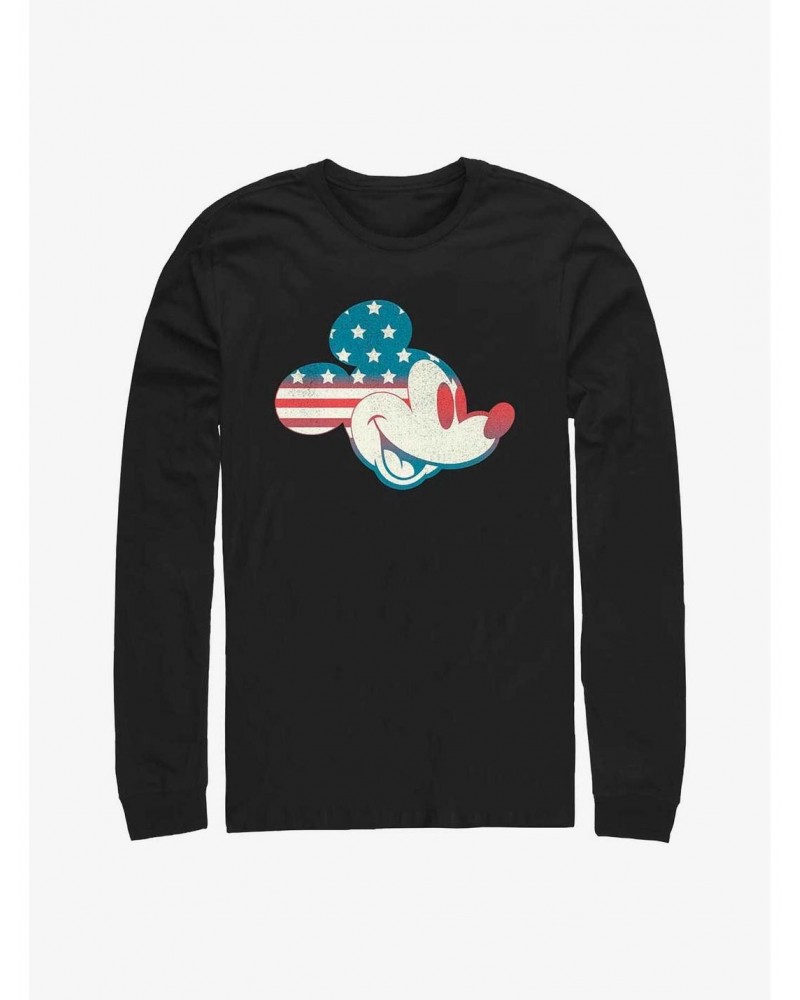 Disney Mickey Mouse Americana Flag Fill Long-Sleeve T-Shirt $15.13 T-Shirts