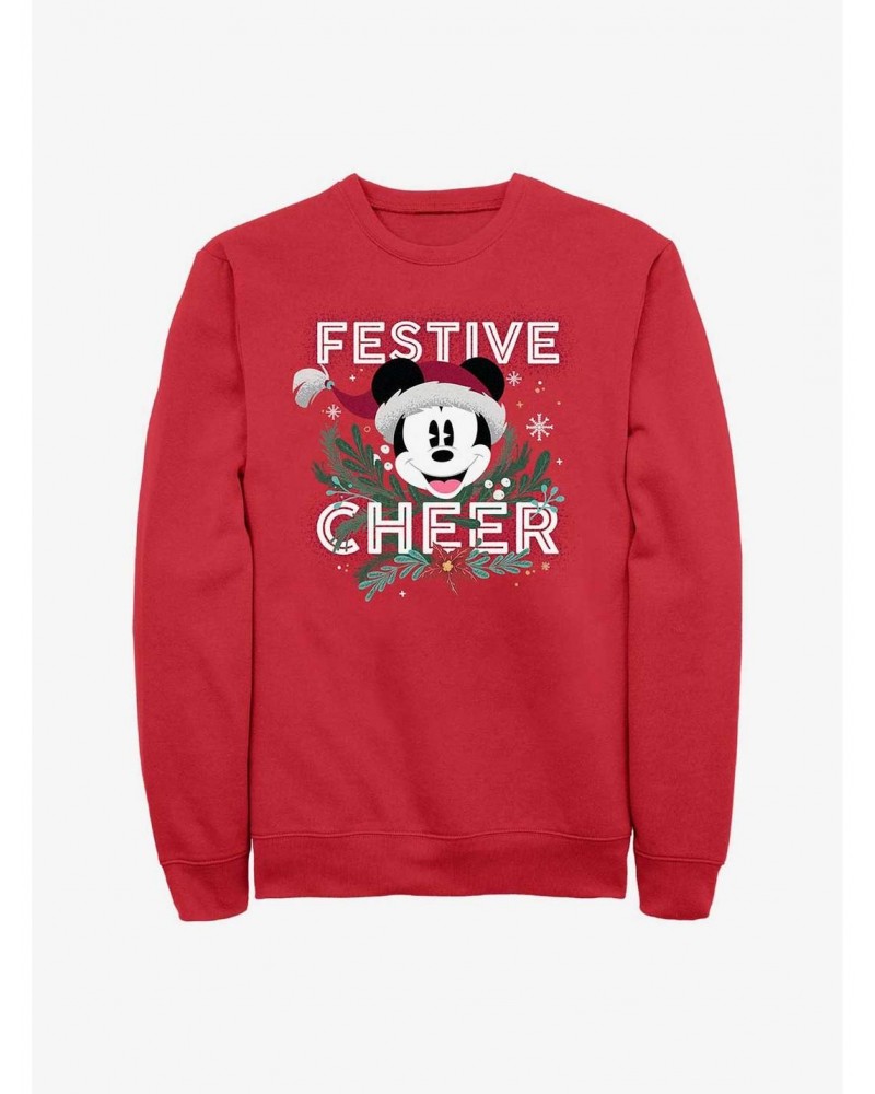 Disney Mickey Mouse Festive Cheer Crew Sweatshirt $11.44 Sweatshirts