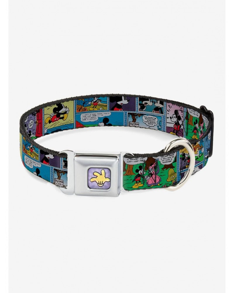 Disney Mickey Mouse And Minnie Comic Strip Seatbelt Buckle Dog Collar $8.96 Pet Collars