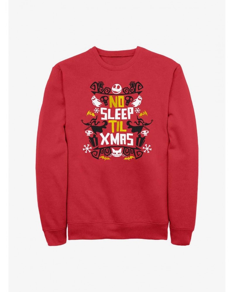 The Nightmare Before Christmas No Sleep Till Xmas Crew Sweatshirt $17.71 Sweatshirts