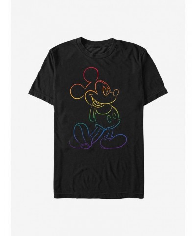 Disney Mickey Mouse Outline Rainbow Pride T-Shirt $9.32 T-Shirts