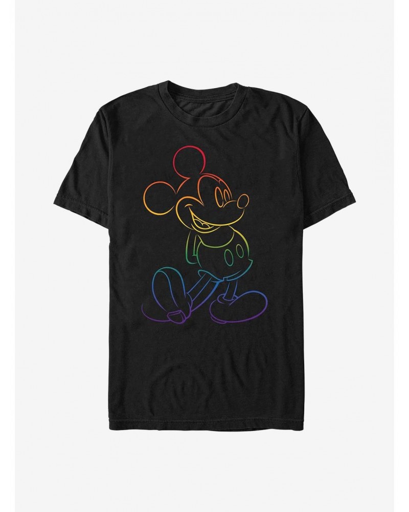 Disney Mickey Mouse Outline Rainbow Pride T-Shirt $9.32 T-Shirts