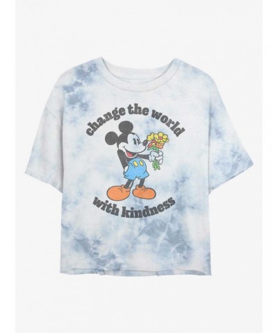 Disney Mickey Mouse Kindness Tie-Dye Girls Crop T-Shirt $11.27 T-Shirts