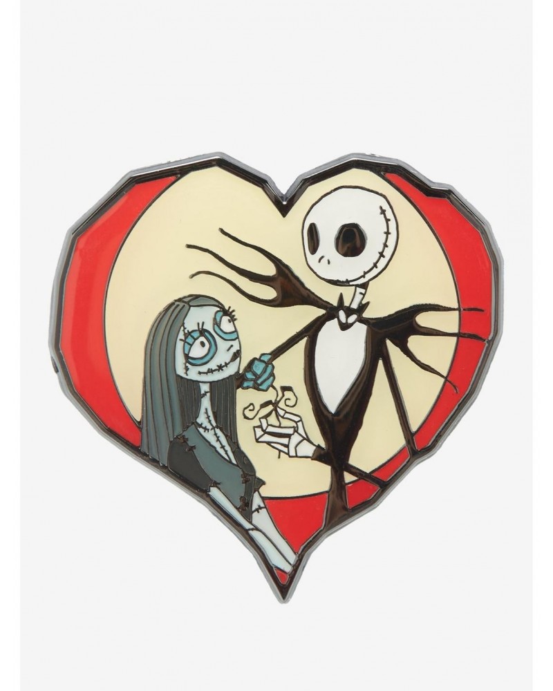 Loungefly The Nightmare Before Christmas Jack & Sally Heart Enamel Pin $4.75 Pins