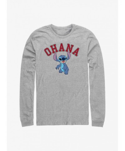 Disney Lilo & Stitch Ohana Collegiate Long-Sleeve T-Shirt $12.50 T-Shirts