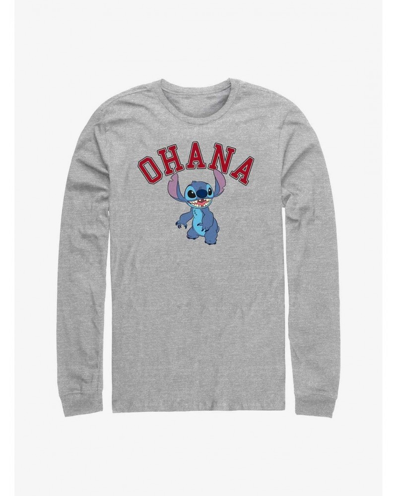 Disney Lilo & Stitch Ohana Collegiate Long-Sleeve T-Shirt $12.50 T-Shirts