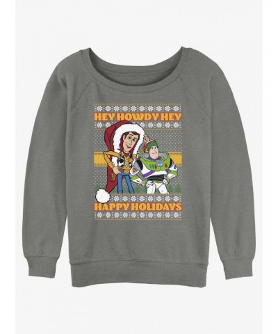 Disney Pixar Toy Story Howdy Ugly Christmas Girls Slouchy Sweatshirt $17.34 Sweatshirts