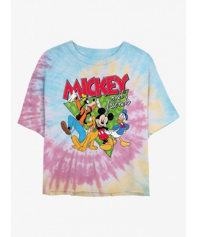 Disney Mickey Mouse Funky Bunch Tie Dye Crop Girls T-Shirt $10.49 T-Shirts