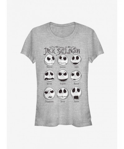 Disney The Nightmare Before Christmas The Emotions Of Jack Skellington Classic Girls T-Shirt $8.22 T-Shirts