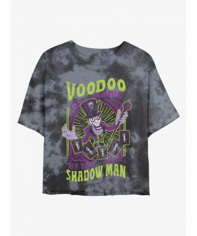 Disney Princess and the Frog Dr. Facilier Voodoo Magic Shadow Man Tie-Dye Girls Crop T-Shirt $10.69 T-Shirts