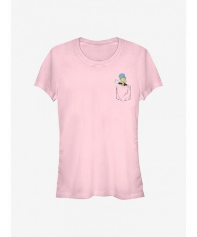 Disney Pinocchio Jiminy Faux Pocket Girls T-Shirt $7.97 T-Shirts