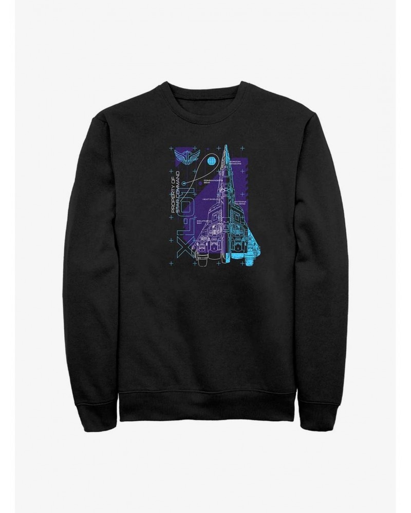 Disney Pixar Lightyear Ship Schematic Sweatshirt $17.71 Sweatshirts