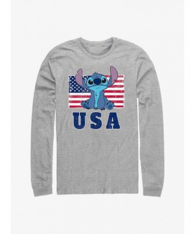 Disney Lilo & Stitch America Long Sleeve T-Shirt $15.13 T-Shirts