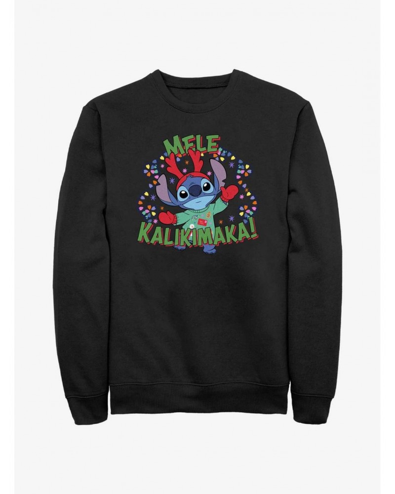 Disney Lilo & Stitch Mele Kalikimaka Merry Christmas in Hawaiian Sweatshirt $18.45 Sweatshirts