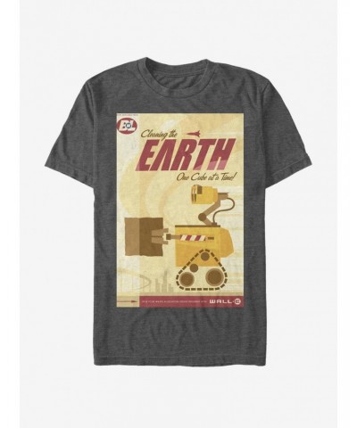 Disney Pixar Wall-E Cleaning The Earth Poster T-Shirt $11.23 T-Shirts