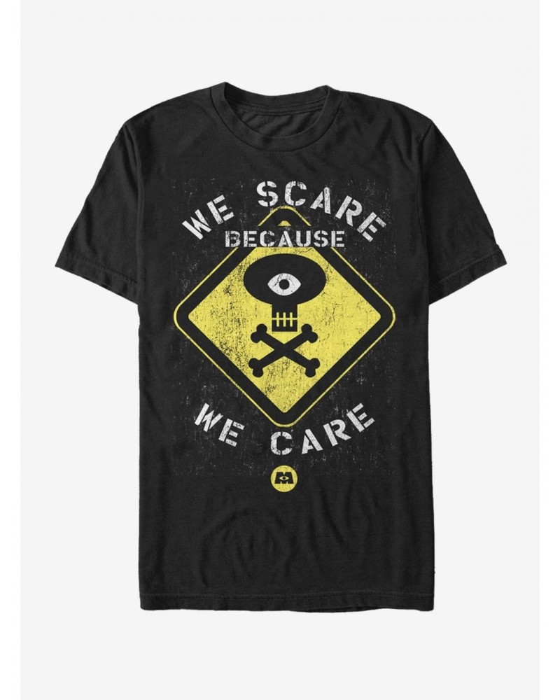 Monsters Inc. We Scare Because We Care Sign T-Shirt $8.84 T-Shirts