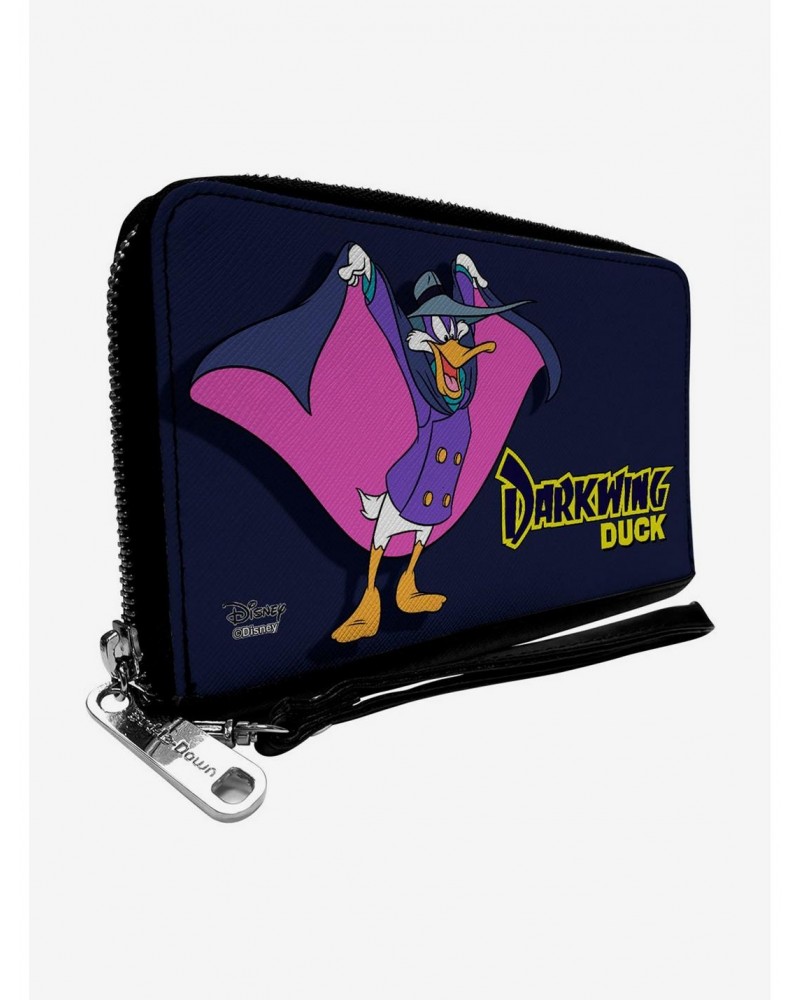Disney Darkwing Duck Cape Pose Navy Yellow Zip Around Wallet $16.40 Wallets