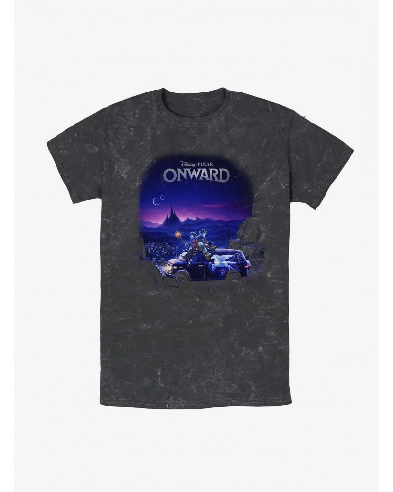 Disney Pixar Onward Poster Mineral Wash T-Shirt $8.03 T-Shirts