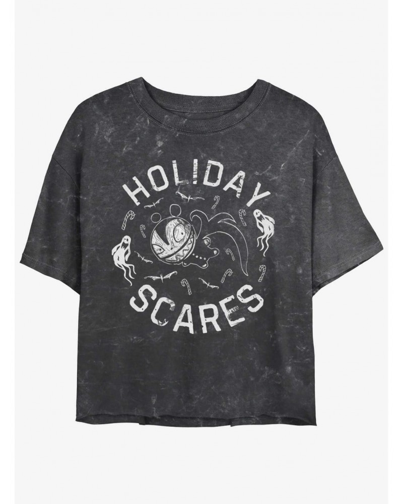 Disney The Nightmare Before Christmas Holiday Scares Vampire Teddy Mineral Wash Girls Crop T-Shirt $8.67 T-Shirts