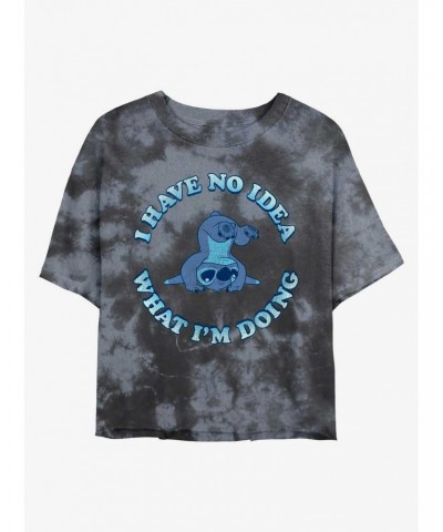 Disney Lilo & Stitch No Idea Tie-Dye Girls Crop T-Shirt $9.54 T-Shirts