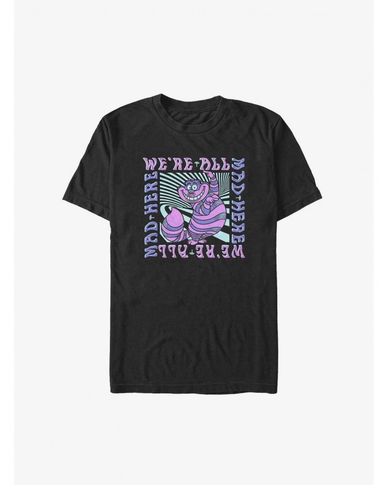 Disney Alice In Wonderland Trippy Cheshire We're All Mad Big & Tall T-Shirt $12.56 T-Shirts