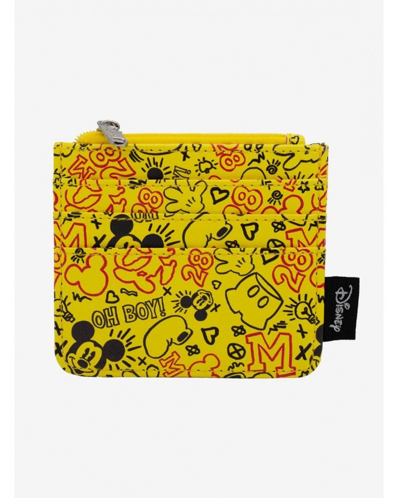Disney Mickey Mouse Icon Doodles Collage Wallet Id Zip Top $8.69 Tops