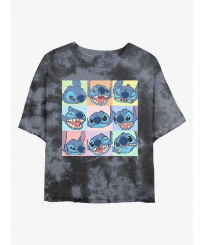 Disney Lilo & Stitch Expressions Tie-Dye Girls Crop T-Shirt $12.72 T-Shirts