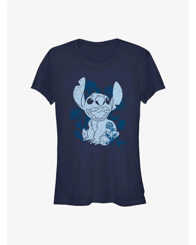 Disney Lilo & Stitch Floral Sketch Girls T-Shirt $10.96 T-Shirts