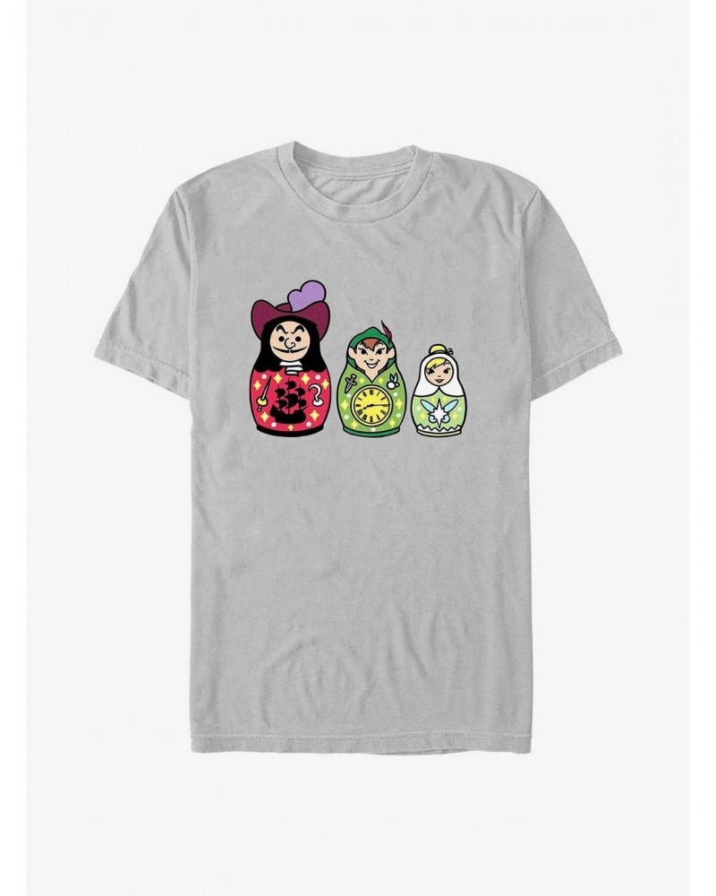 Disney Peter Pan Matryoshka Dolls Captain Hook, Peter Pan, and Tinker Bell T-Shirt $7.41 T-Shirts