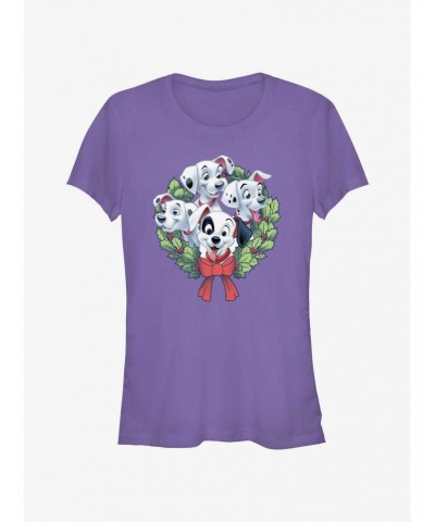 Disney 101 Dalmatians Puppy Christmas Wreath Girls T-Shirt $11.21 T-Shirts
