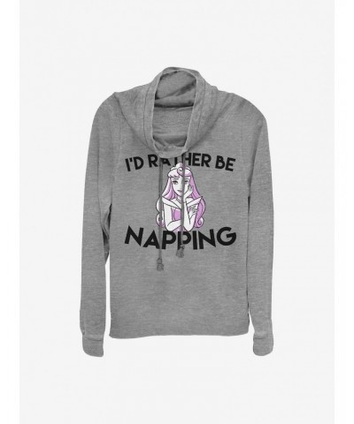 Disney Sleeping Beauty I'd Rather Be Napping Cowlneck Long-Sleeve Girls Top $19.31 Tops