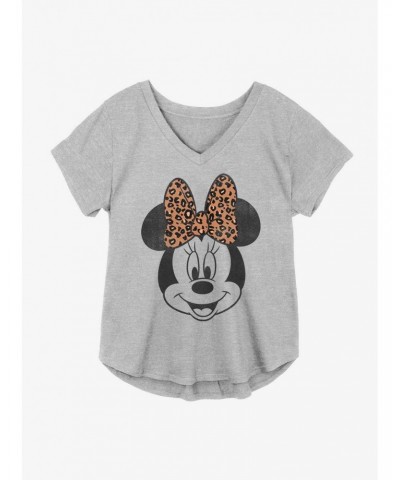 Disney Minnie Mouse Leopard Bow Girls Plus Size T-Shirt $9.25 T-Shirts