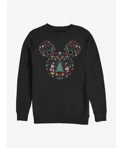 Disney Mickey Mouse Holiday Icon Ear Fill Crew Sweatshirt $17.71 Sweatshirts