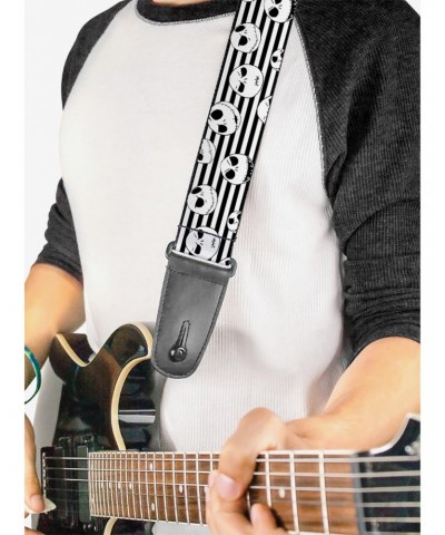 The Nightmare Before Christmas Jack Expressions Stripe White Black Guitar Strap $9.46 Guitar Straps