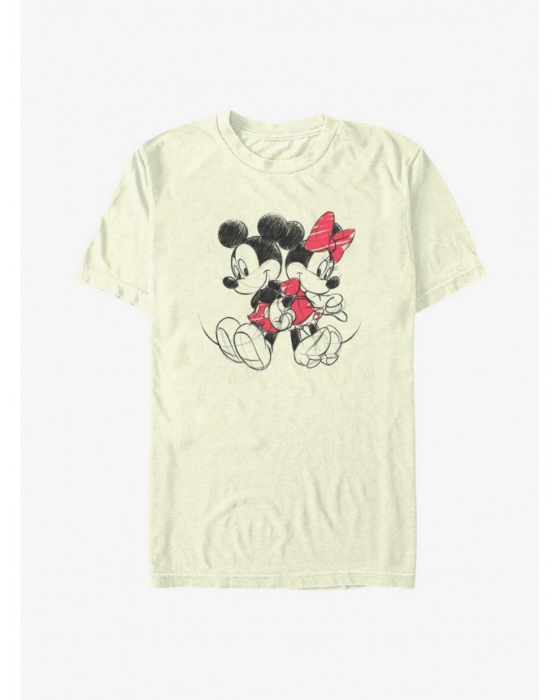 Disney Mickey Mouse Better Days Mickey & Minnie Sketch T-Shirt $9.56 T-Shirts
