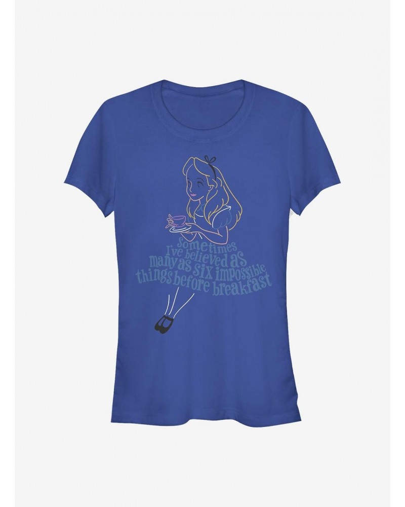 Disney Alice In Wonderland Impossible Things Girls T-Shirt $10.21 T-Shirts