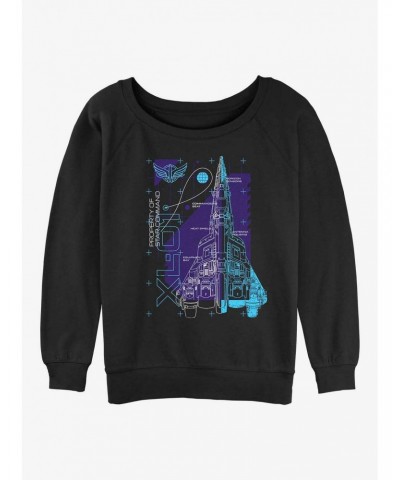 Disney Pixar Lightyear XL-01 Spaceship Schematic Girls Slouchy Sweatshirt $11.81 Sweatshirts