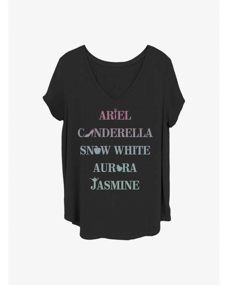 Disney Princesses Princess Icons Girls T-Shirt Plus Size $10.69 T-Shirts